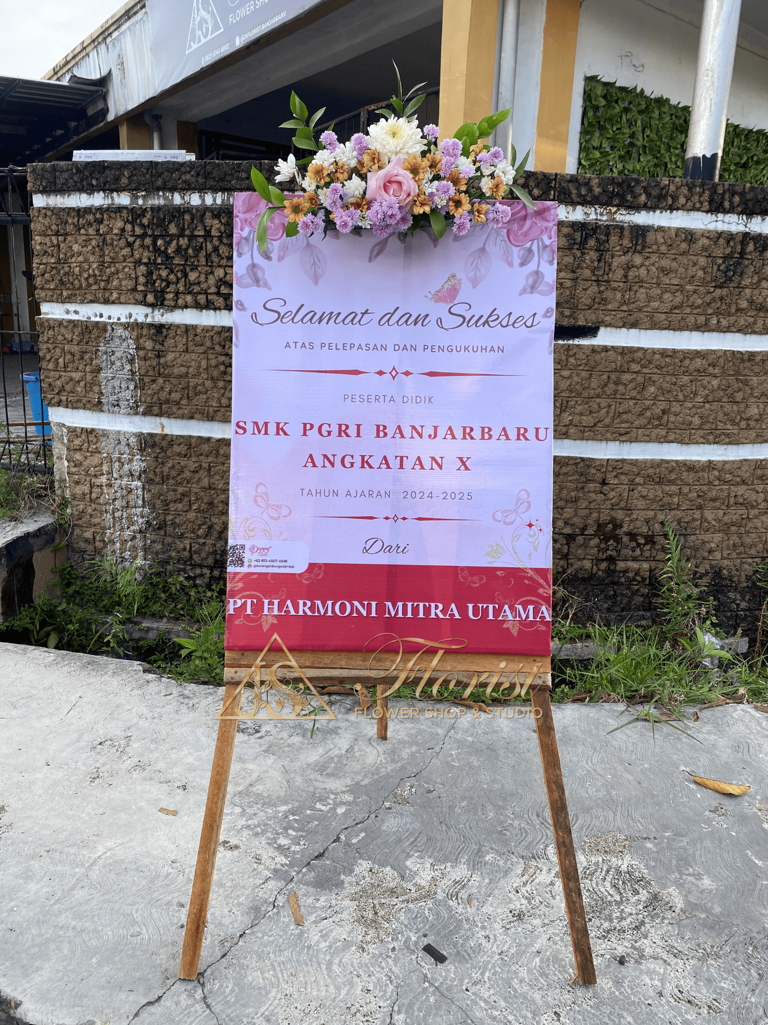 Standing Flower Kayu 80x60 1 Titik